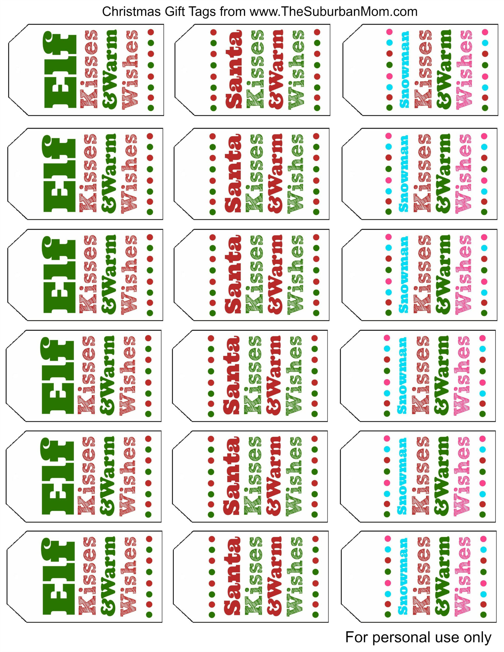 Mason Jar Christmas Gifts + Free Printable Tag - Thesuburbanmom - Free Printable Elf Kisses Tags