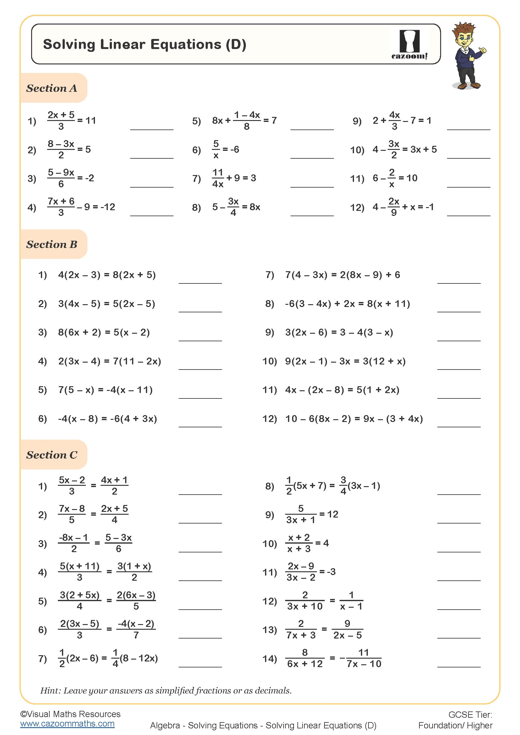 Maths Worksheets | Ks3 &amp;amp; Ks4 Printable Pdf Worksheets - Free Printable Maths Worksheets Ks4