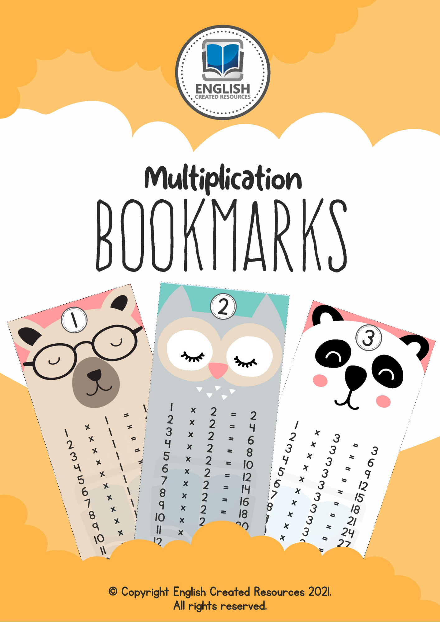 Multiplication Bookmarks – English Created Resources - Free Printable Math Bookmarks