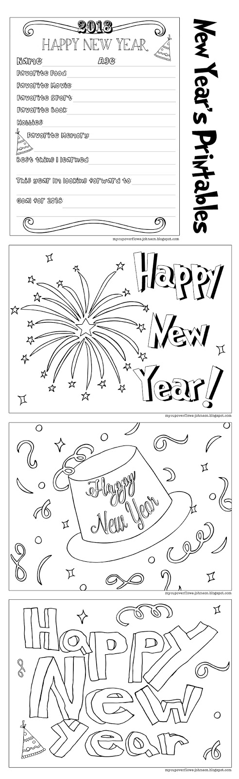 My Cup Overflows: Happy New Year 2018 - Free Printable 2018 New Years Coloring Pages