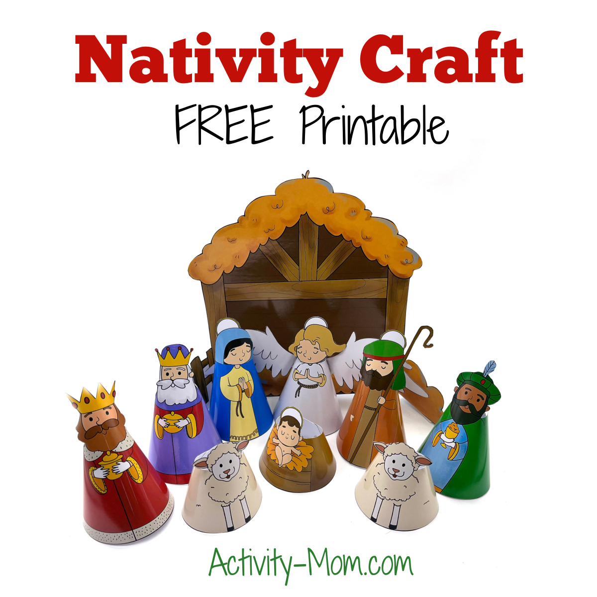 Nativity Craft For Kids (Free Printable) - The Activity Mom - Free Printable Nativity Stencils