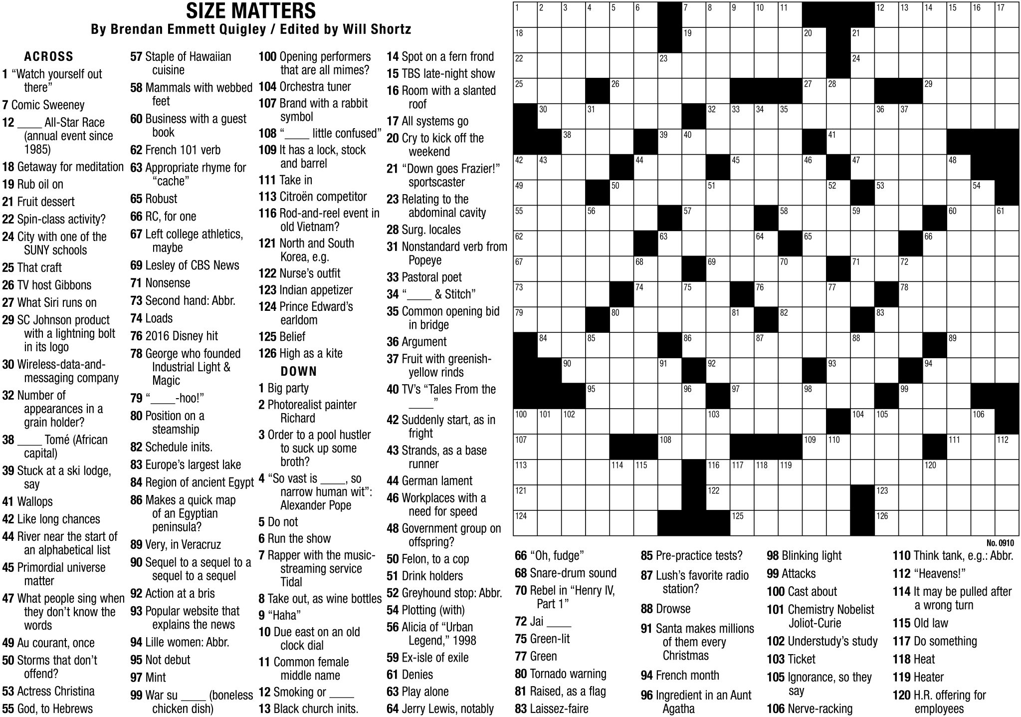 New York Times Crossword Puzzle - Free Printable Nyt Crossword Puzzles