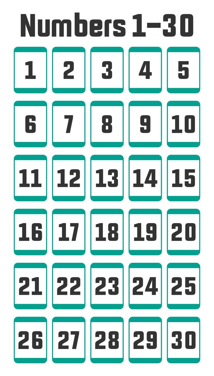 Numbers 1-30 For Kids Free Printable | Printable Numbers, Free - Free Printable Number Cards 1-30
