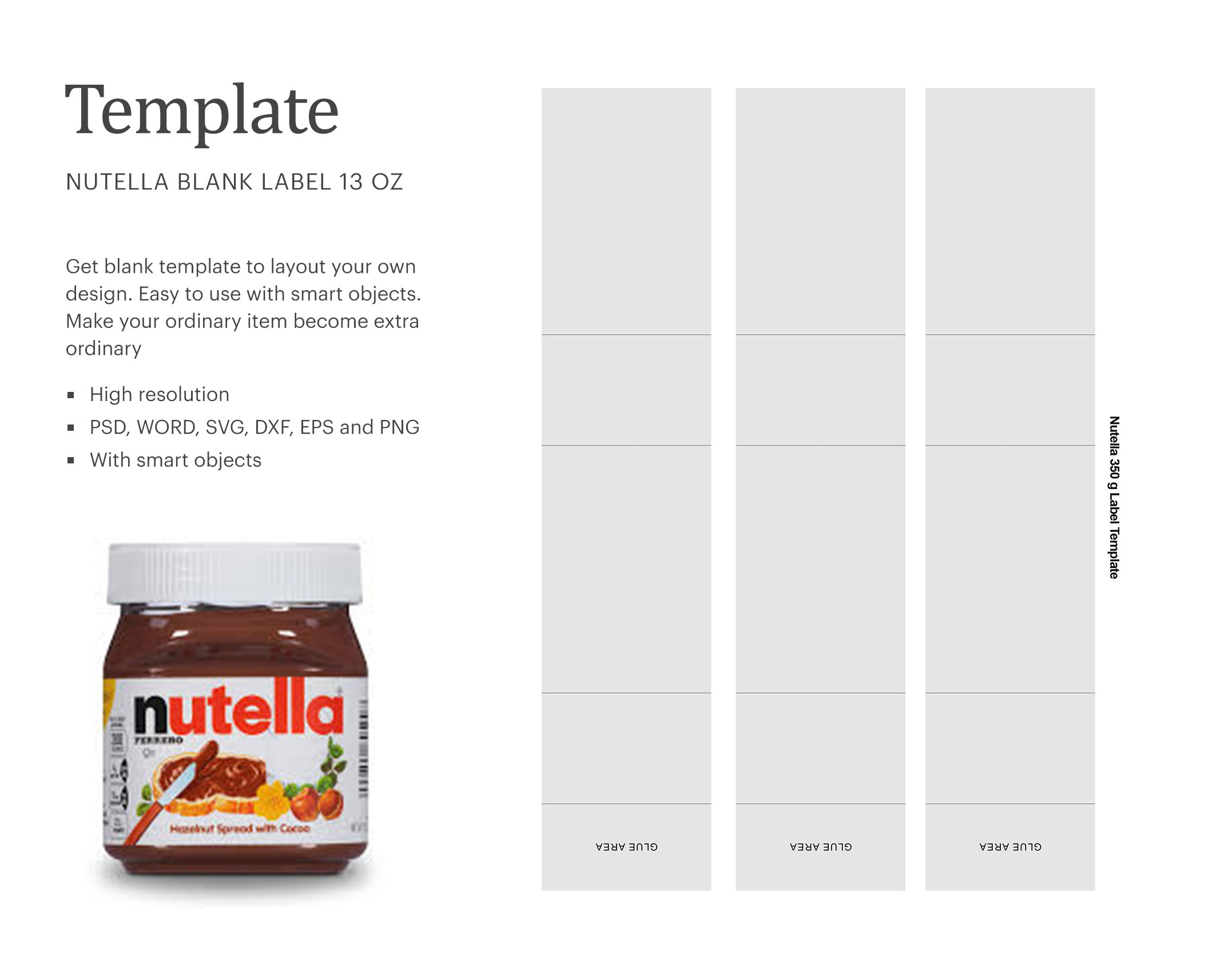 Nutella 13Oz Bottle Label , Paper Size 8.5&amp;quot; X 11&amp;quot; - Free Printable Nutella Labels