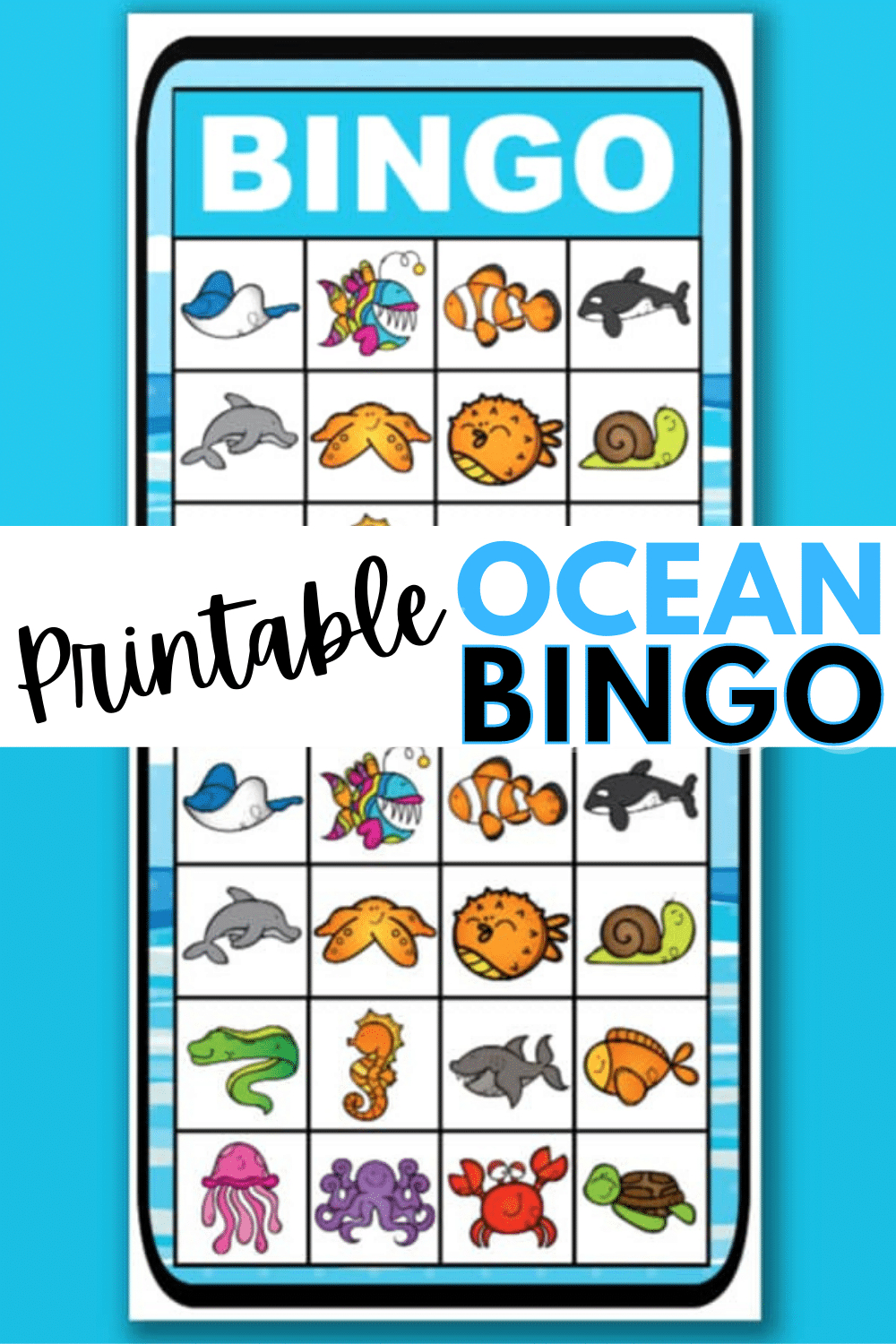 Ocean Bingo - Free Printable Ocean Bingo Cards