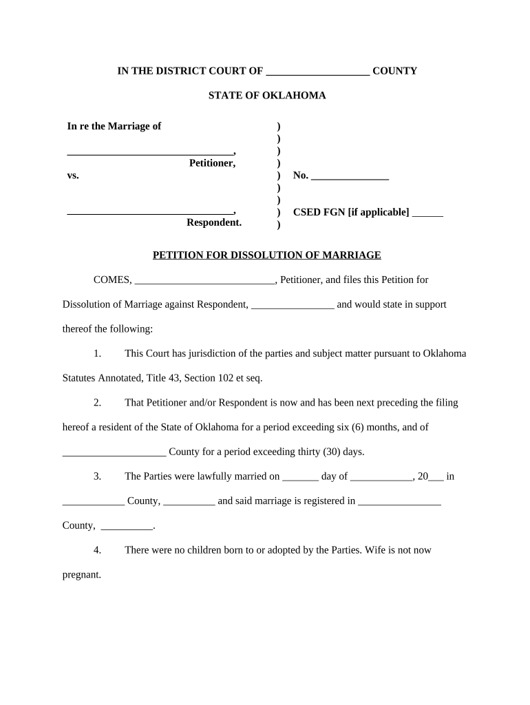 Oklahoma Divorce Forms Pdf: Fill Out &amp;amp; Sign Online | Dochub - Free Printable Divorce Papers Oklahoma