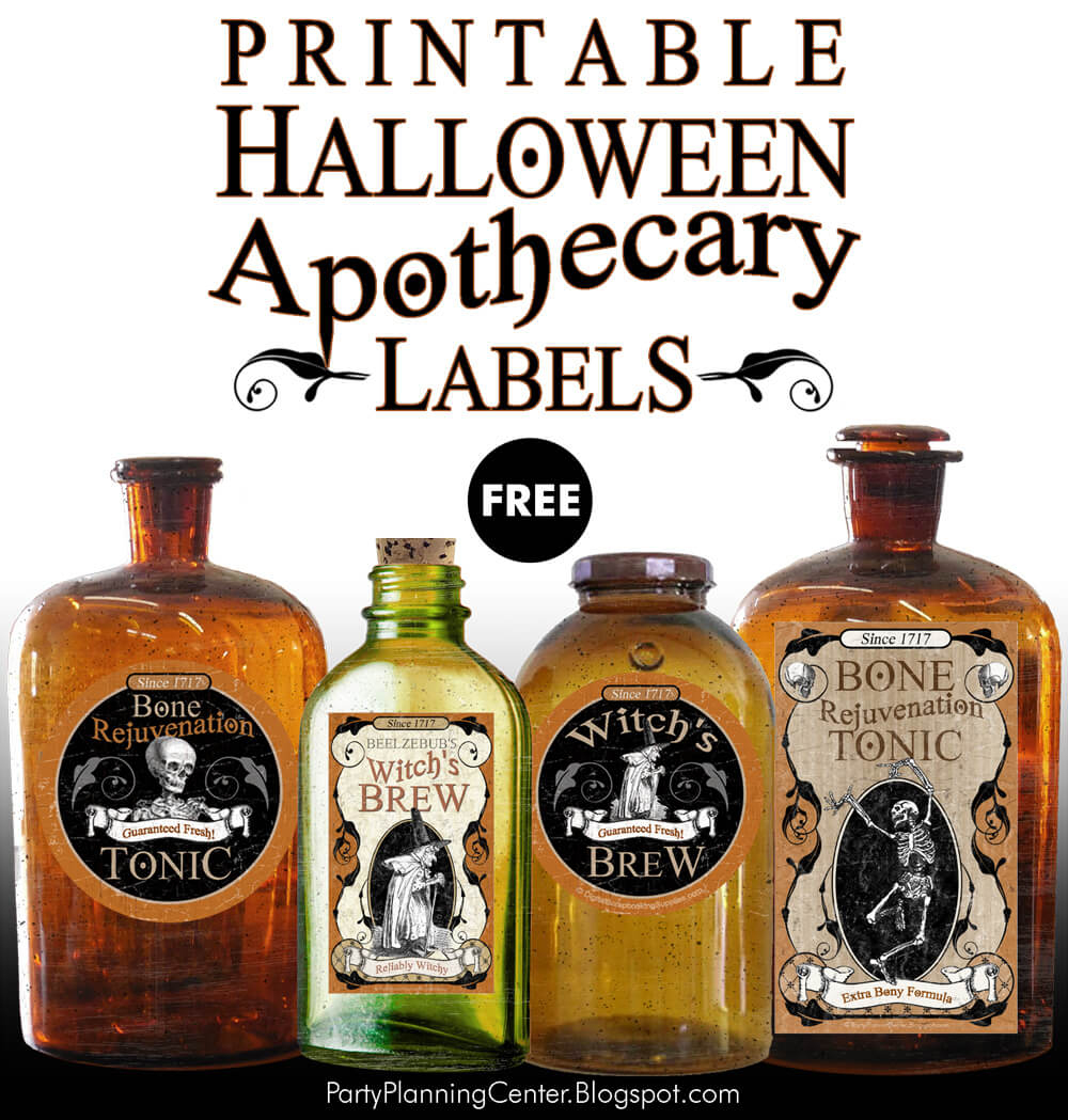 Party Planning: Free Printable Halloween Apothecary Labels - Free Printable Apothecary Labels