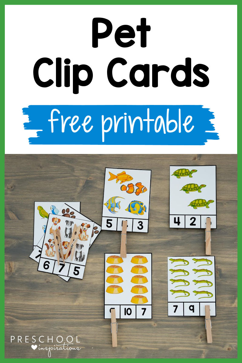 Pet Count And Clip Cards - Preschool Inspirations - Free Printable Clip Cards