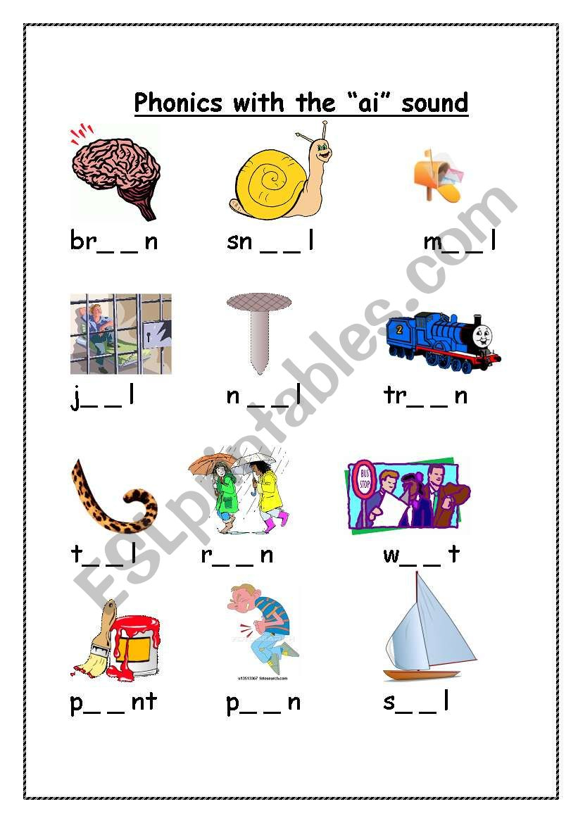 Phonics With The &amp;quot;Ai&amp;quot; Sound - Esl Worksheetgerbrandeeckhout - Free Printable Ai Phonics Worksheets