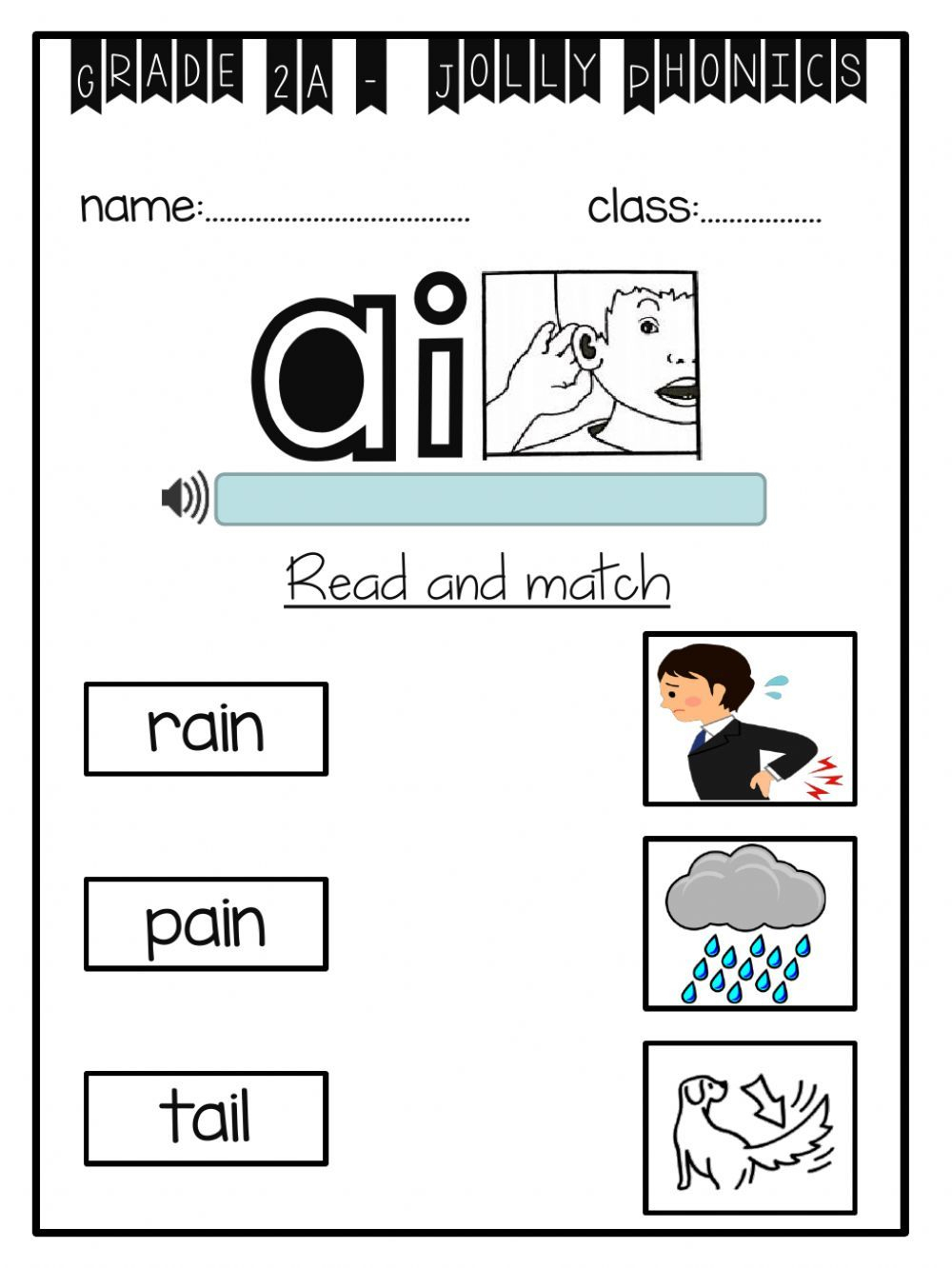 Pin On تعليم - Free Printable Ai Phonics Worksheets