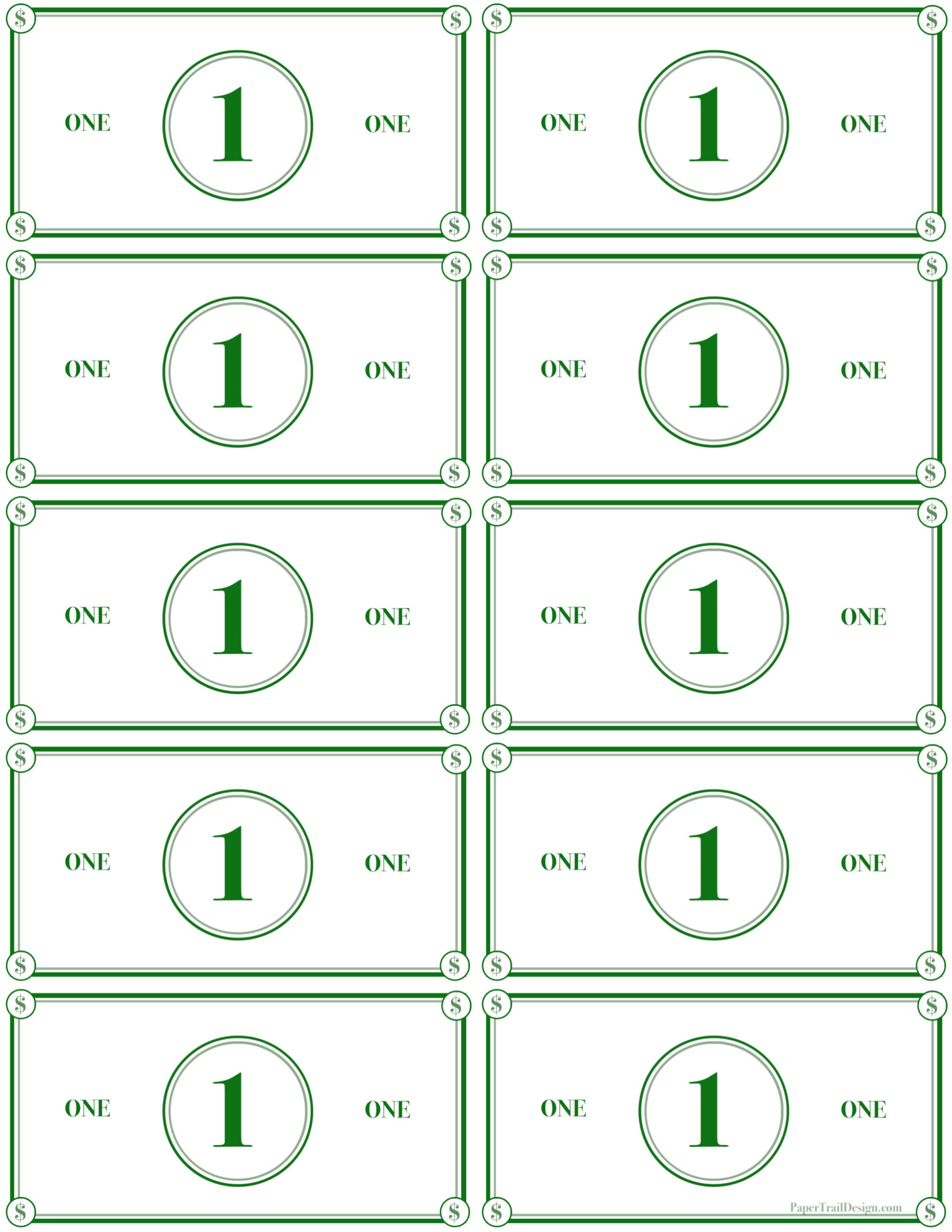 Play Money Printable - Paper Trail Design - Free Printable Paper Money