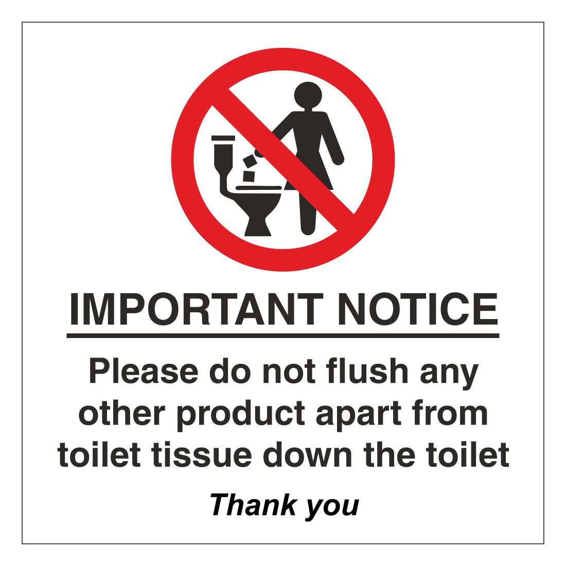 Please Do Not Flush Sign - Aston Safety Signs - Do Not Flush Signs