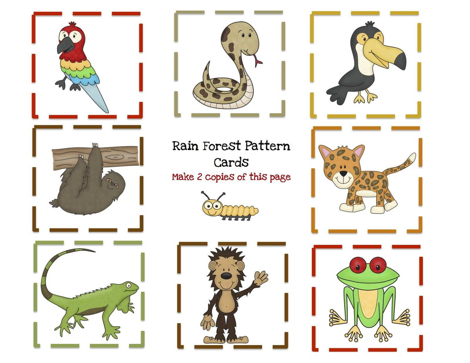 Preschool Printables: Rain Forest | Rainforest Animals, Animal - Free Printable Rainforest Pictures