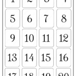 Printable 1 To 20 Rectangle Border Numbers Worksheet 03 | Number   Free Printable Number Stencils 1 20