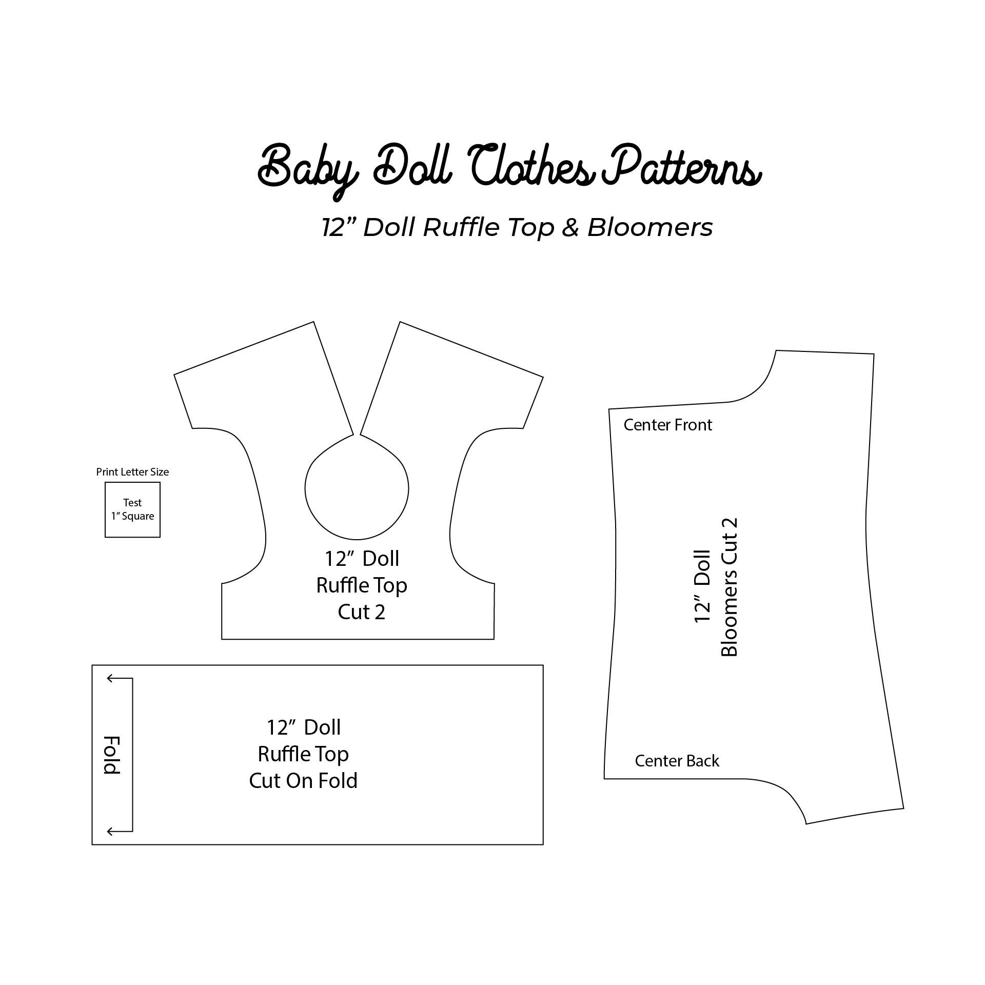 Printable 12 Inch Baby Doll Clothes Patterns | Doll Clothes - Free Printable Baby Doll Clothes Patterns
