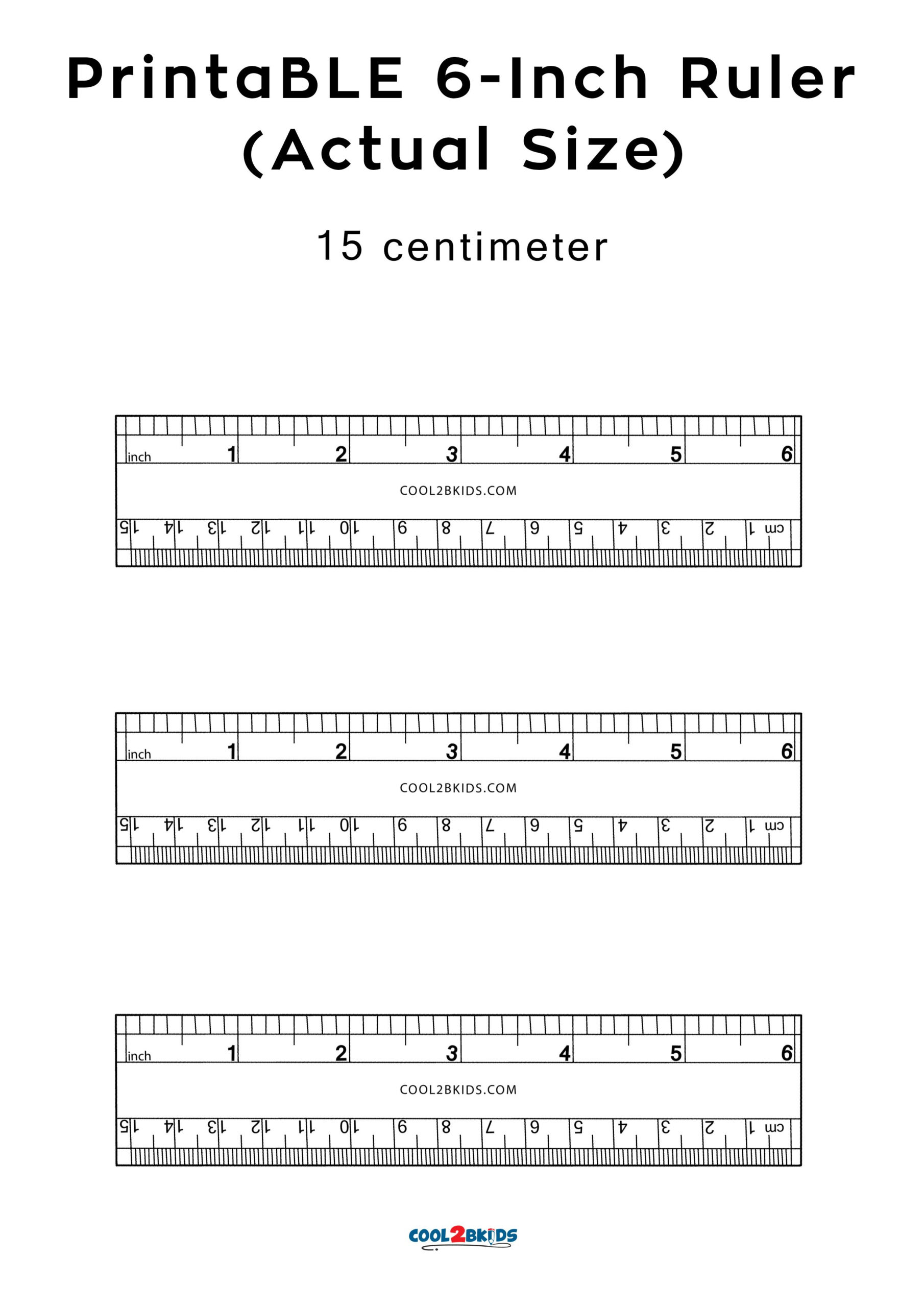 Printable 6-Inch Ruler - Actual Size | Cool2Bkids | Printable - Free Printable 6 Inch Rulers