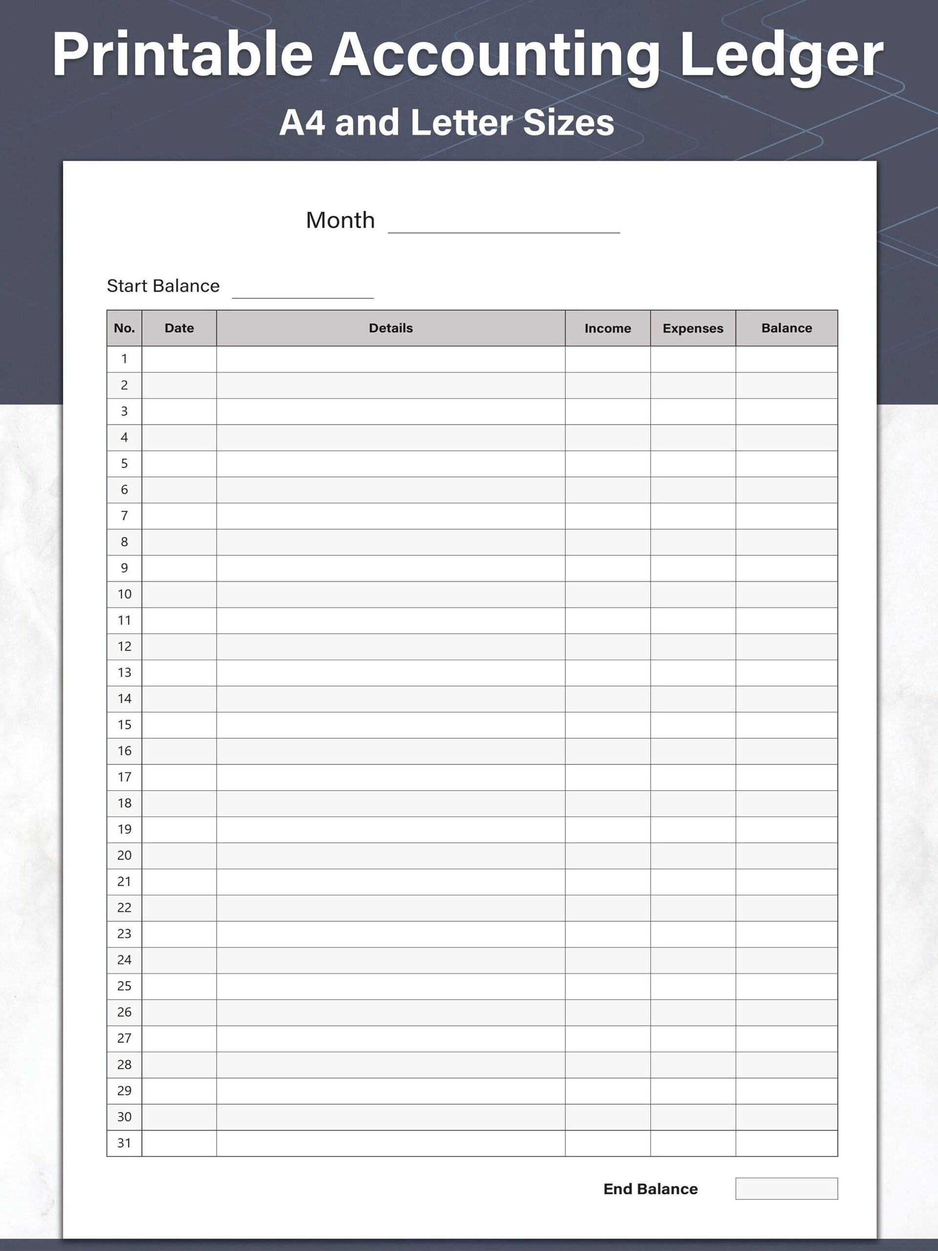 Printable Accounting Ledger Money Tracker And General Ledger - Free Printable Accounting Paper