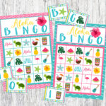Printable Aloha Bingo Game Set 24 Card Bingo Set With Calling   Free Printable Hawaiian Bingo Cards