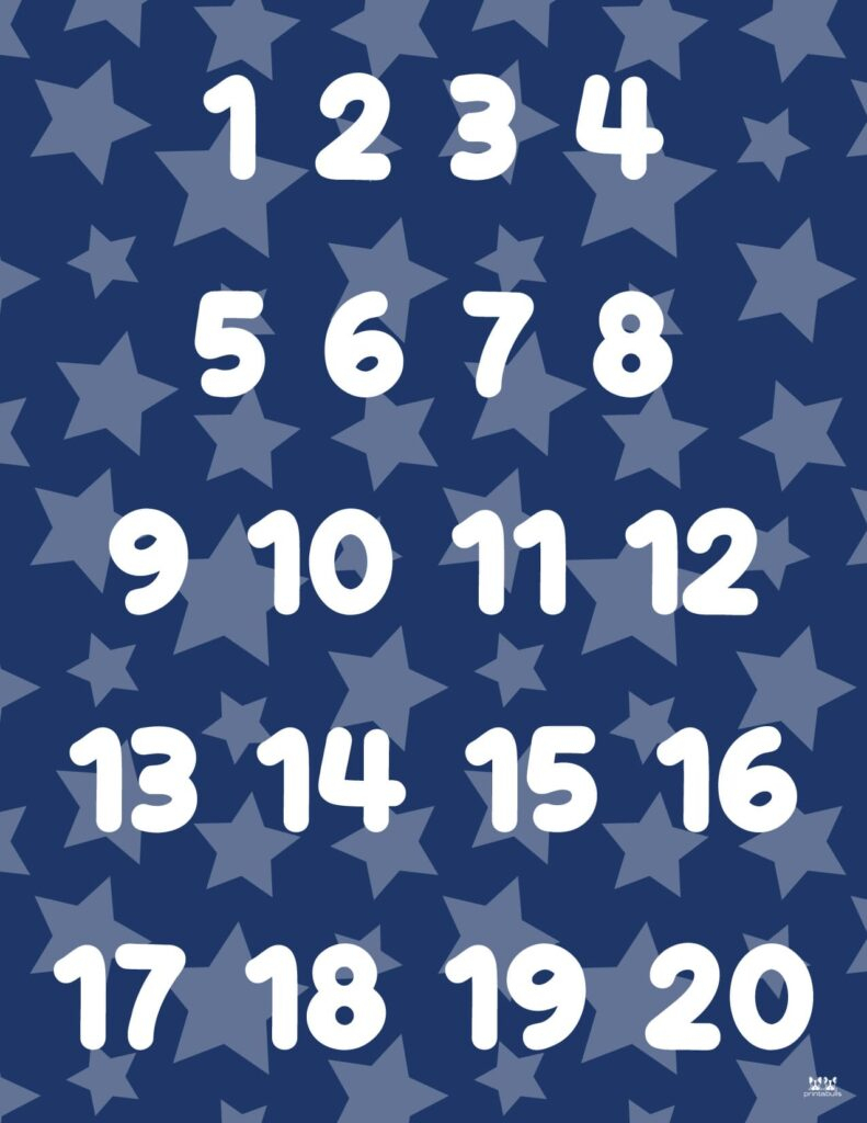 Printable Bubble Numbers - 32 Free Printables | Printabulls - Free Printable Bubble Numbers 1-20