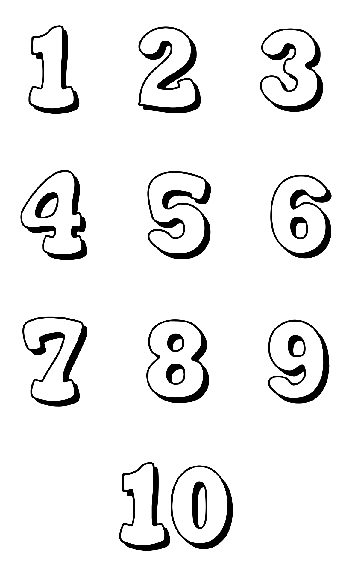 Printable Bubble Writing Numbers 1 10 | Bubble Numbers, Bubble - Free Printable Bubble Numbers 1-20