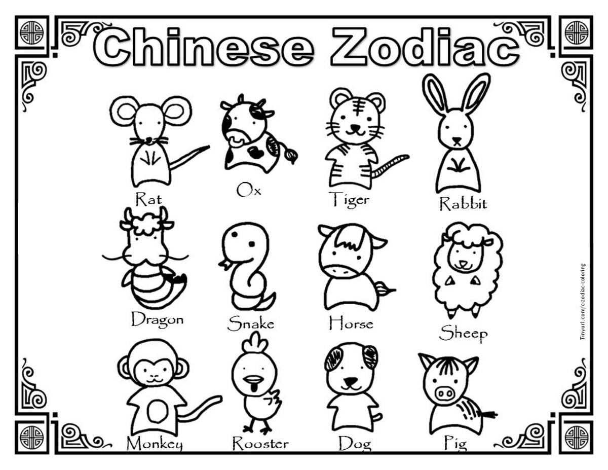 Printable Chinese Zodiac Coloring Sheets - Hubpages - Free Printable Chinese Zodiac Signs