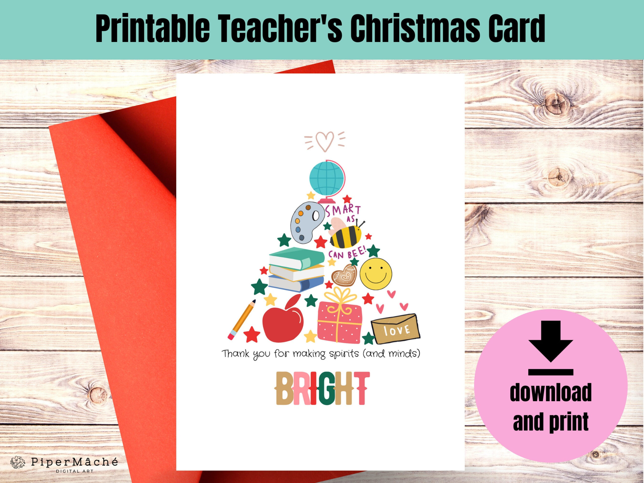Printable Christmas Card For Teachers Teacher Gift Teacher - Free Printable Christmas Cards For Teachers