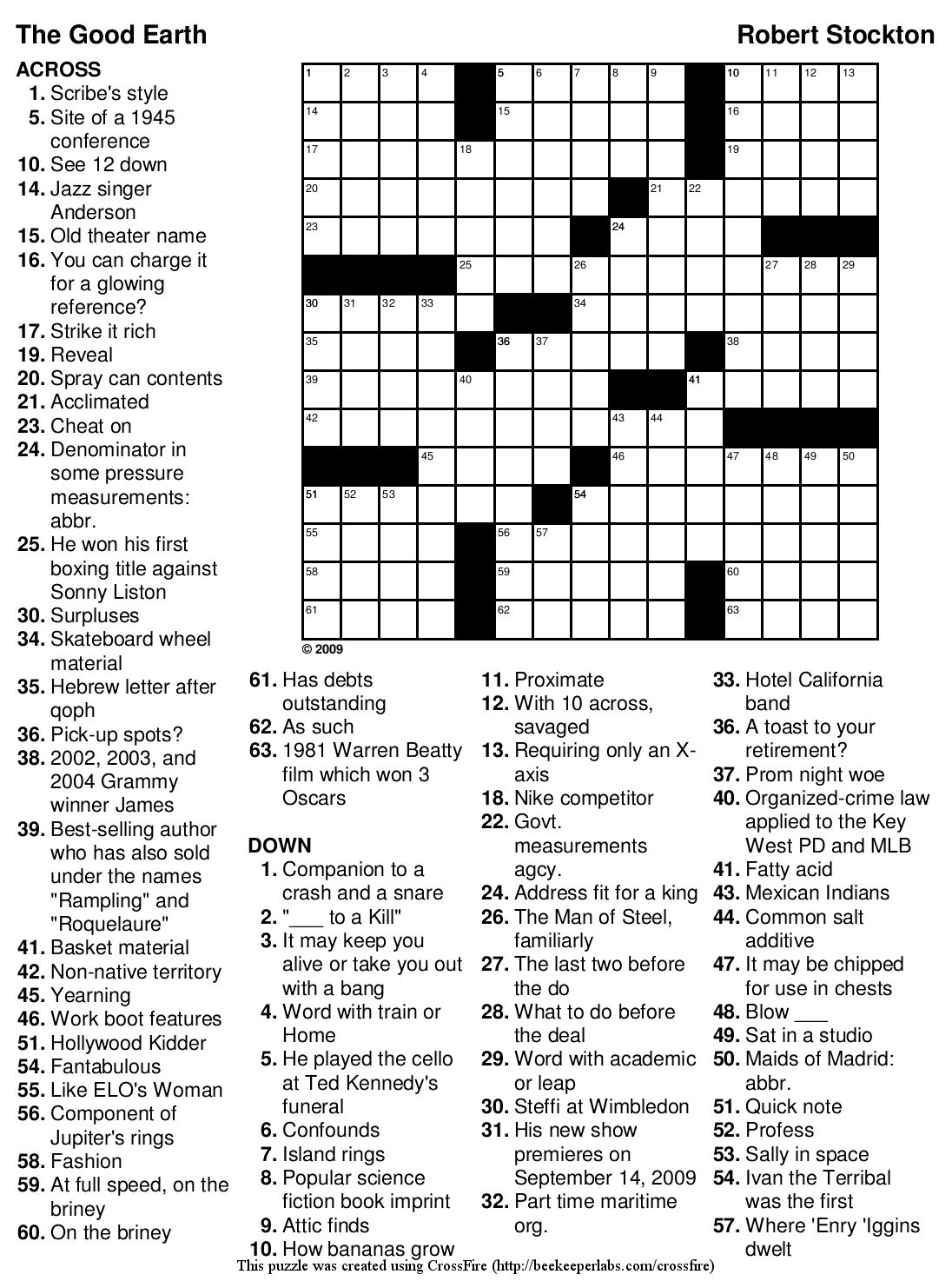 Printable Crossword Puzzle Difficult | Printable Crossword Puzzles - Difficult Crossword Puzzles Printable Free