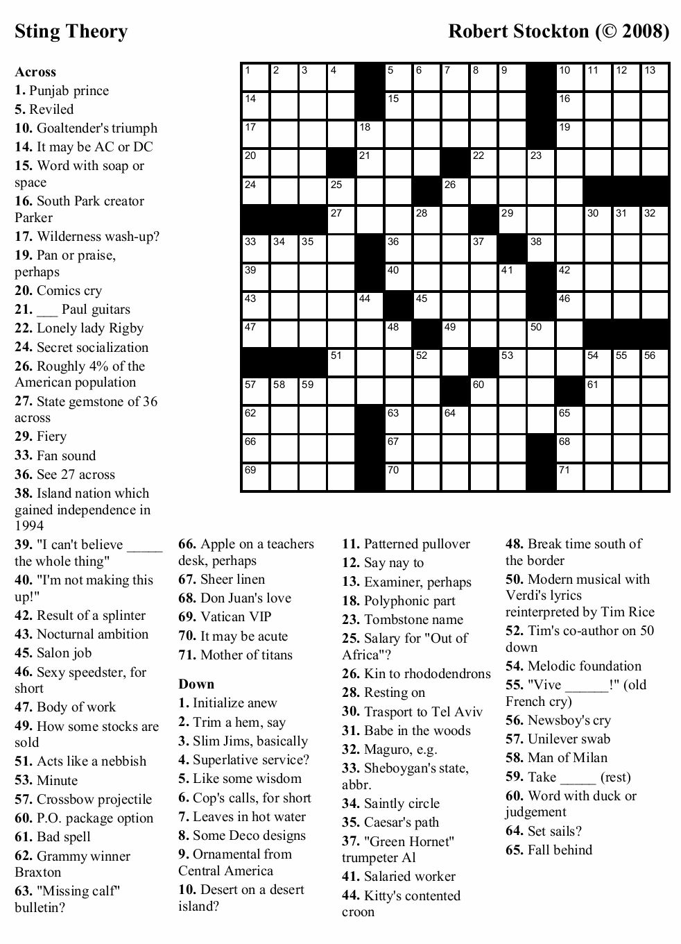 Printable Crossword Puzzles Nytimes | Printable Crossword Puzzles - Free Printable Nyt Crossword Puzzles