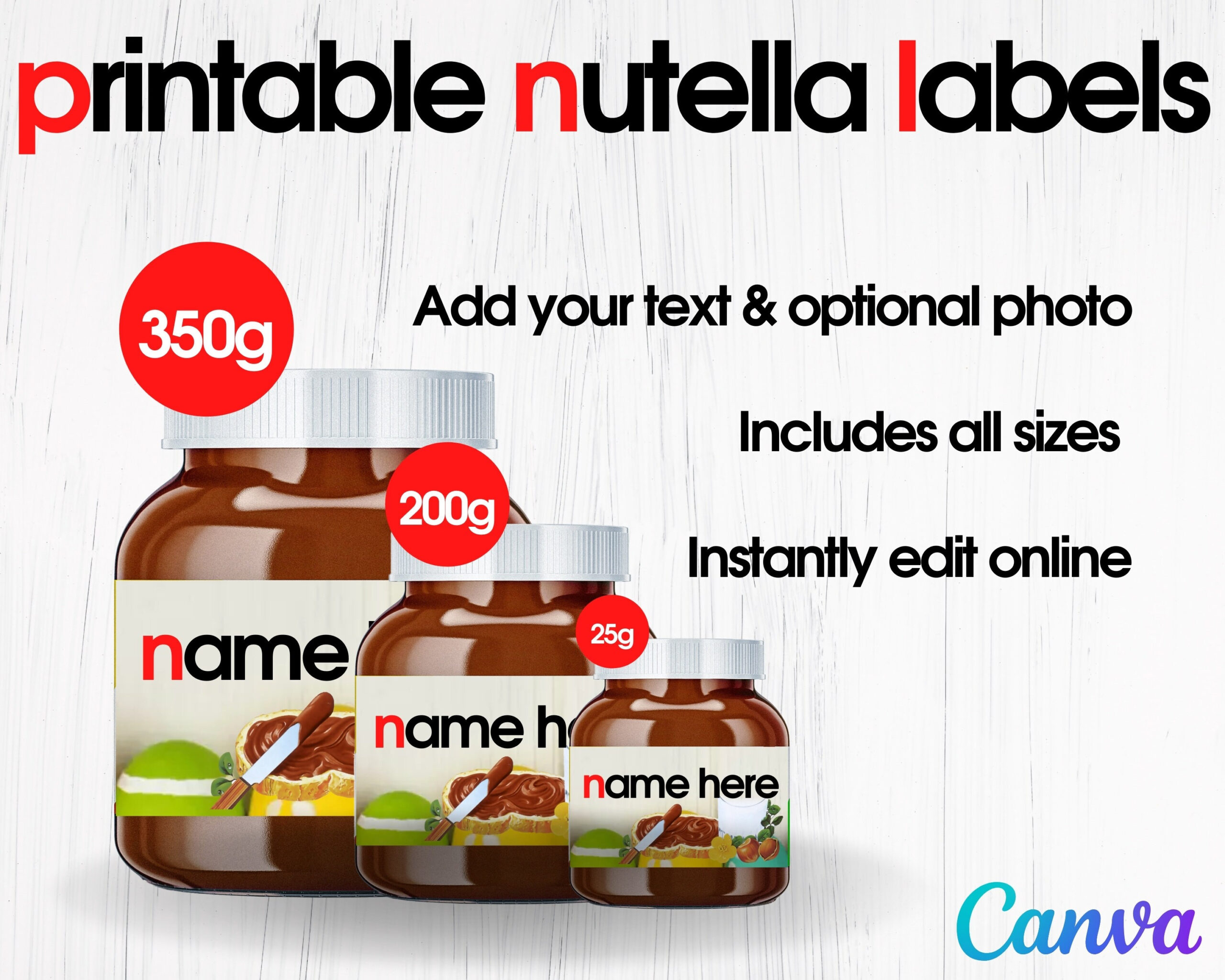 Printable Easter Personalised Nutella Jar Label Digital File - Free Printable Nutella Labels