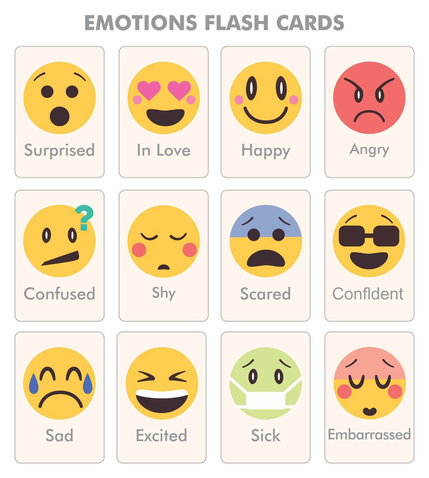 Printable Emotions Cards | Emotions Cards, Emotions Preschool - Free Printable Mood Cards