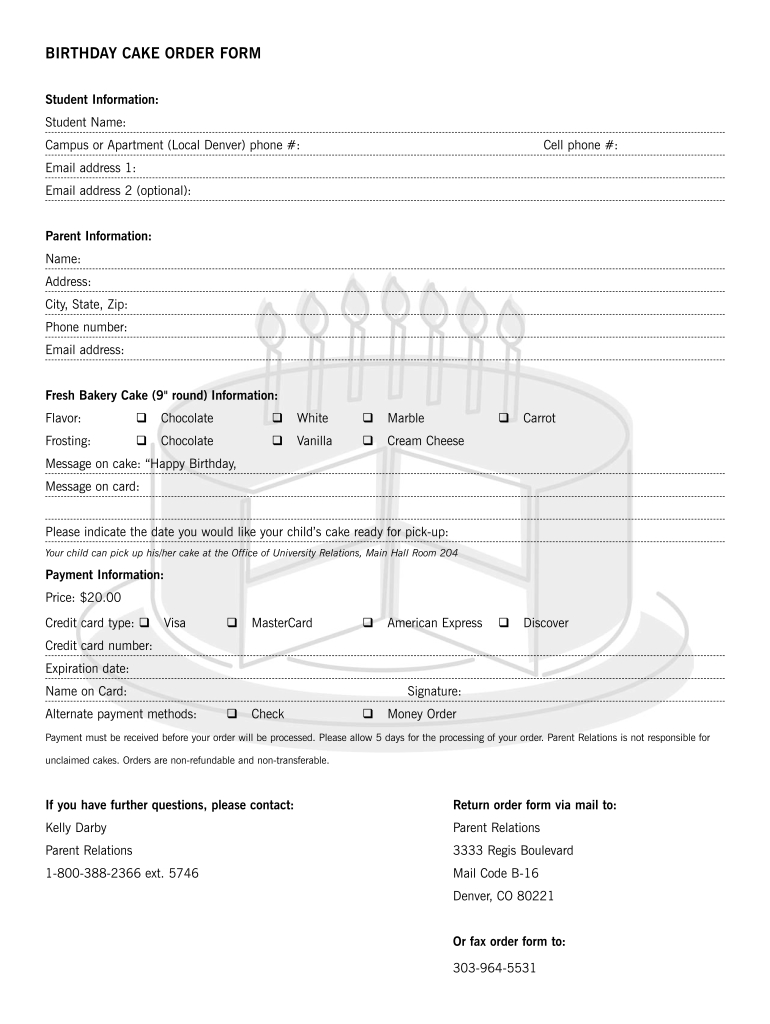 Printable Home Bakery Order Form Pdf: Fill Out &amp;amp; Sign Online | Dochub - Free Printable Bakery Order Forms
