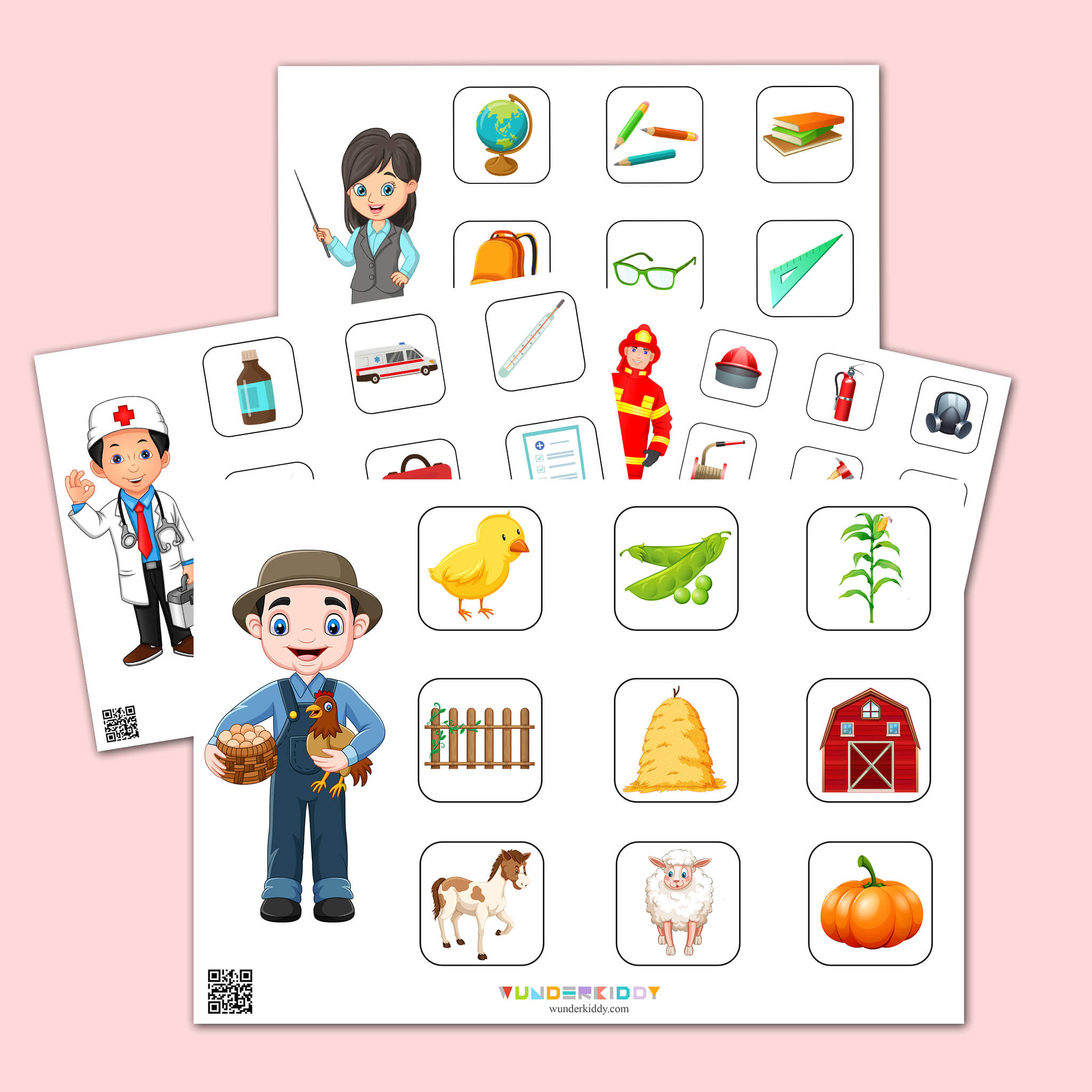 Printable Jobs And Tools Matching Worksheet For Kindergarten - Free Printable Worksheets Jobs