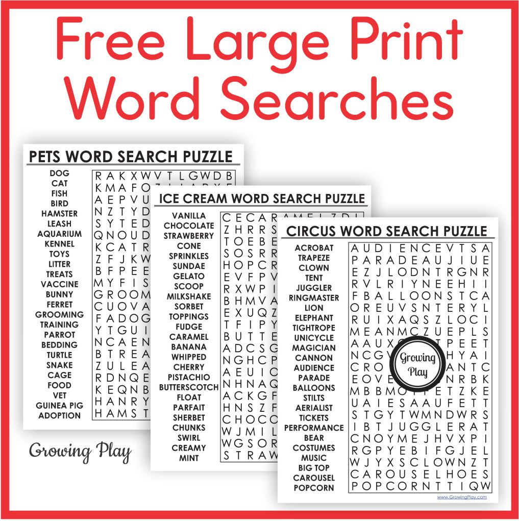 Printable Large Print Word Search Puzzles Free - Growing Play - Free Printable Adult Word Search Free Printables
