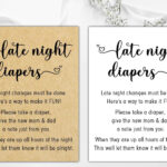 Printable Late Night Diapers Baby Shower Game Instant Download   Free Printable Late Night Diaper Sign