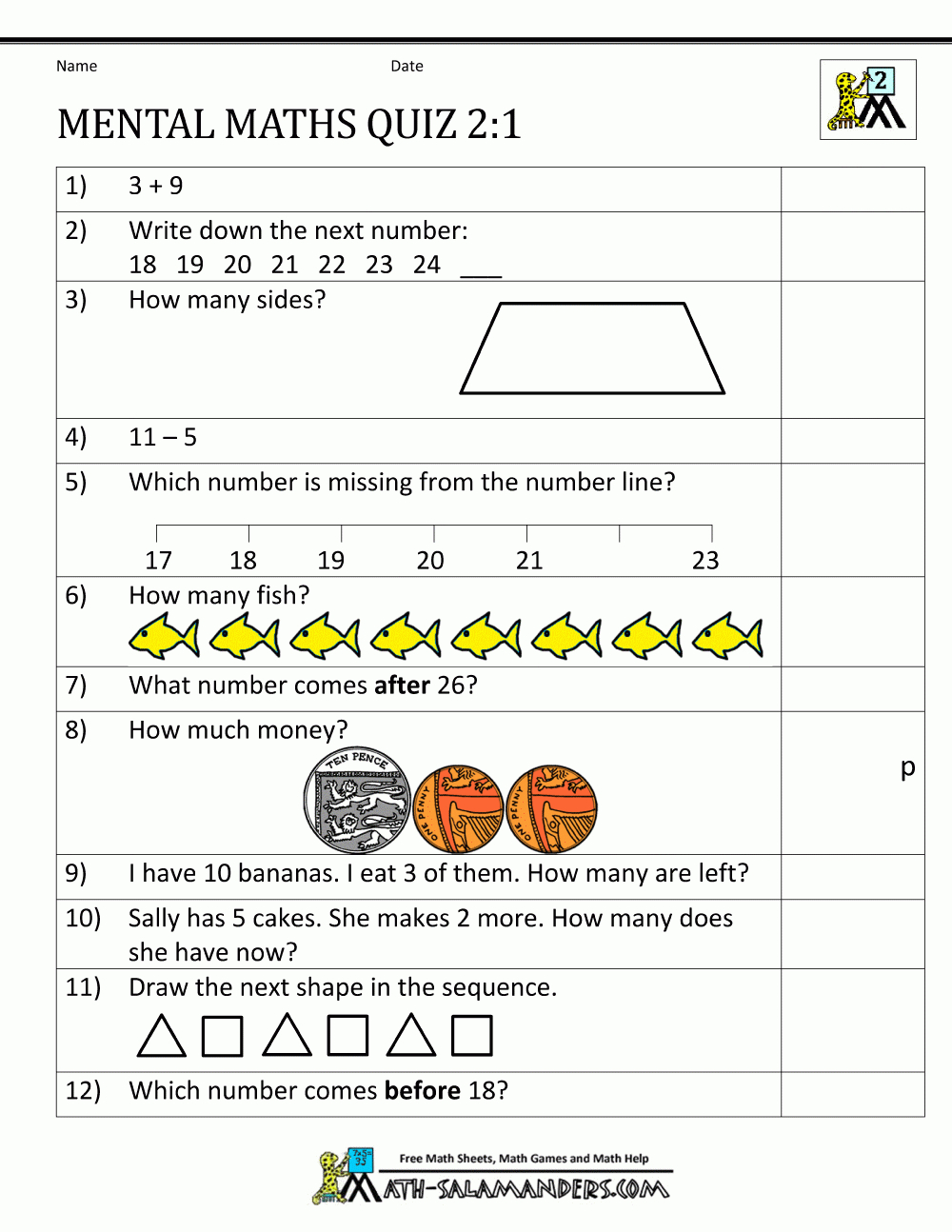 Printable Mental Maths Year 2 Worksheets - Free Printable Maths Worksheets Uk