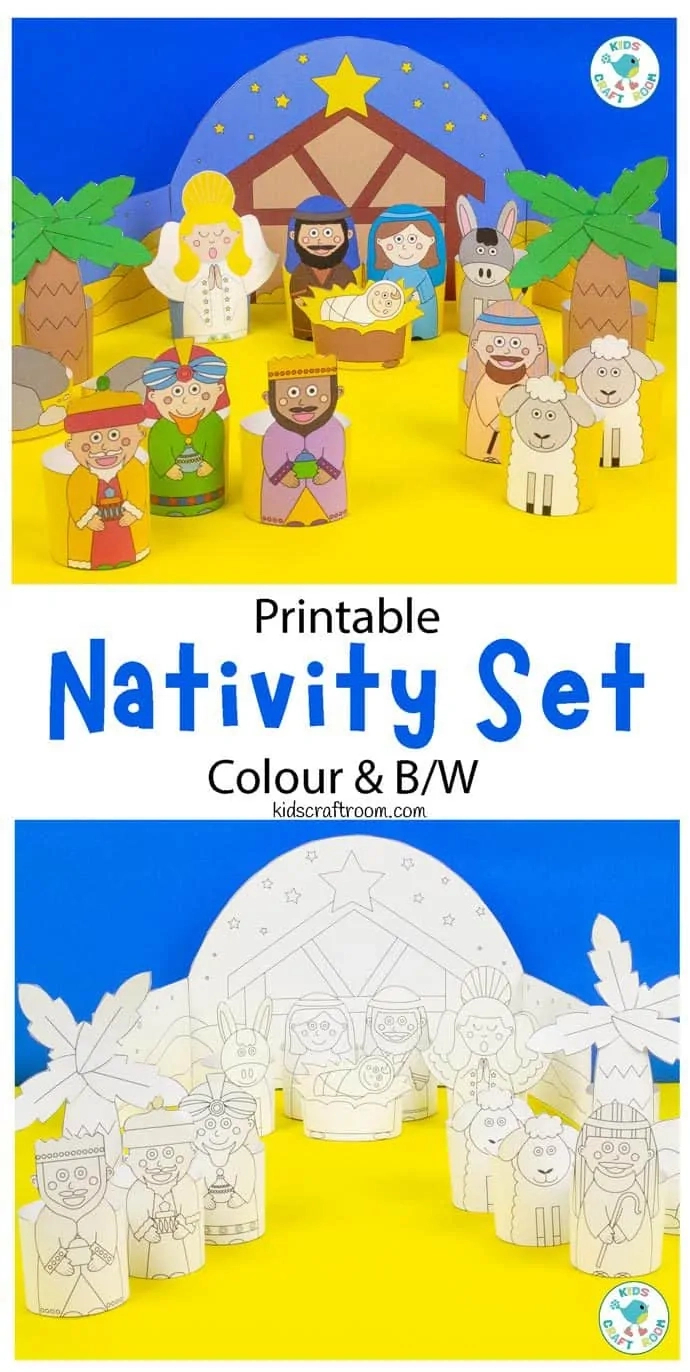 Printable Nativity Set - Kids Craft Room - Free Printable 3D Nativity Scene