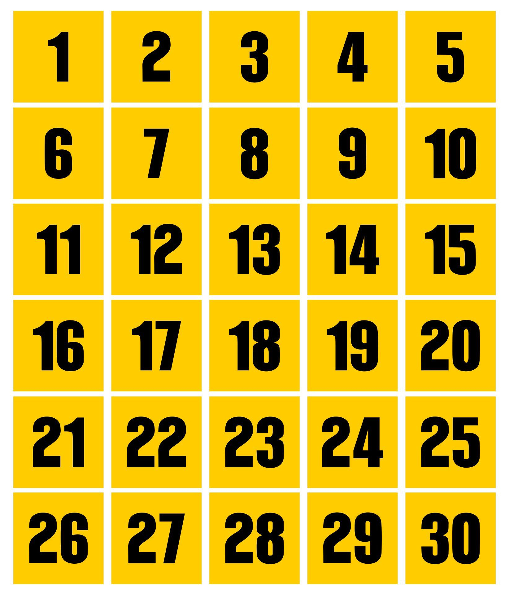 Printable Numbers 1 30 | Large Printable Numbers, Printable - Free Printable Numbers 1-25