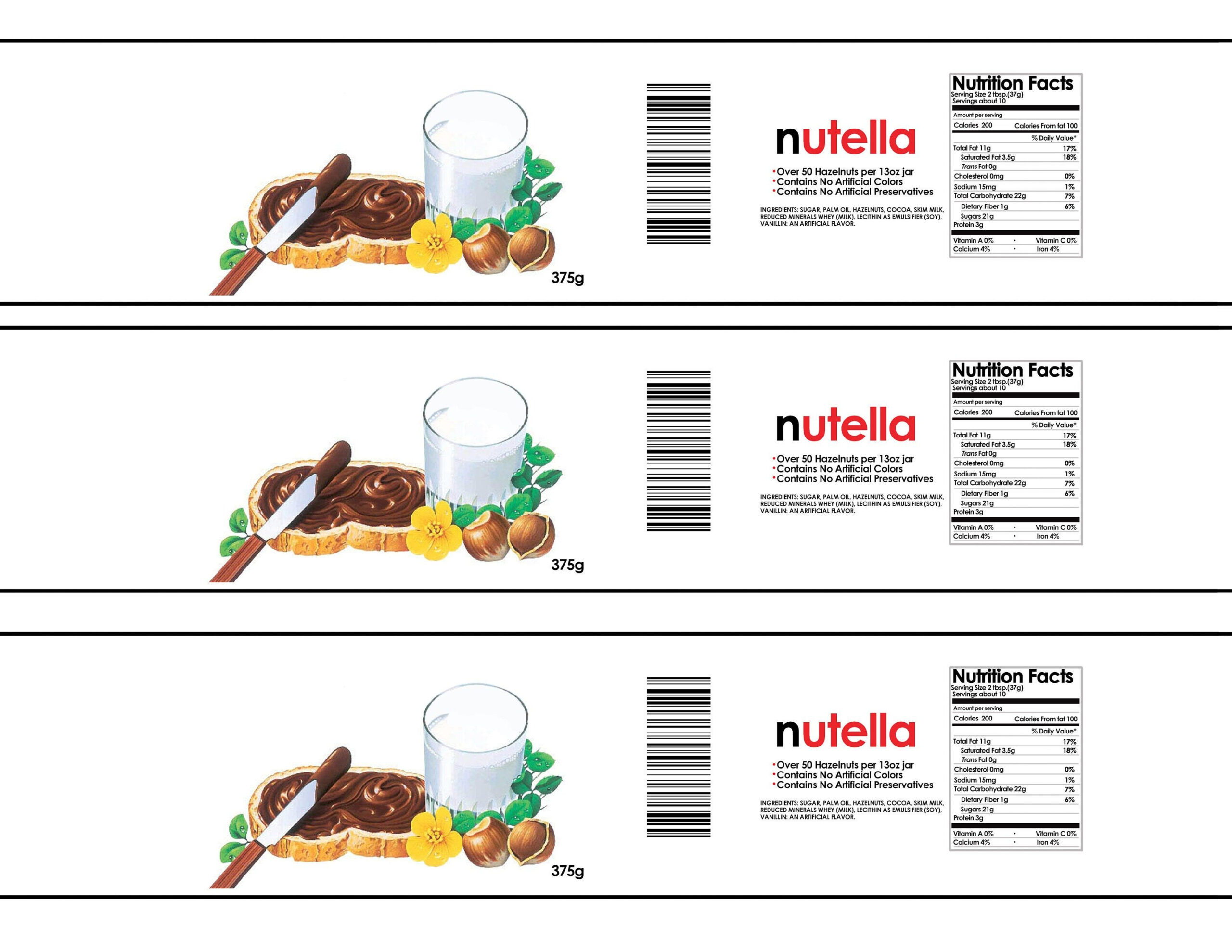 Printable Nutella Label Template Free - Printable Templates Free - Free Printable Nutella Labels