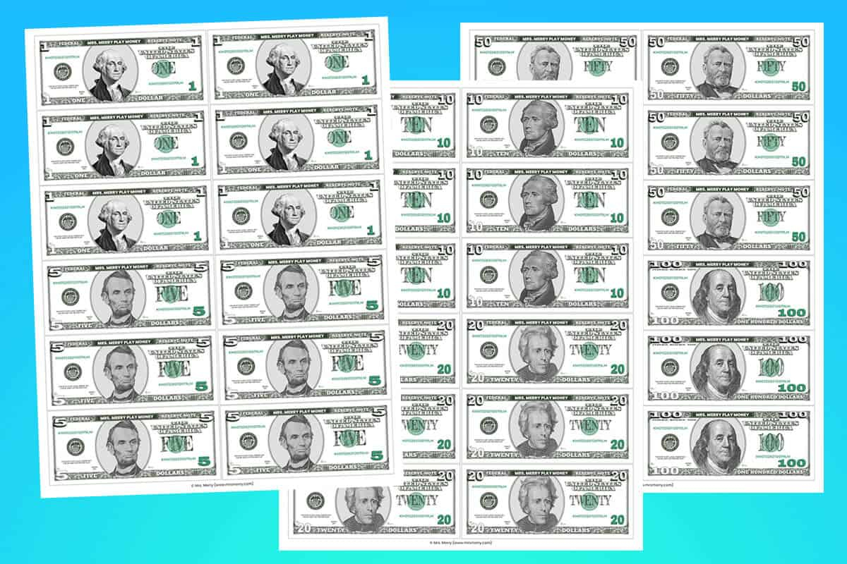 Printable Play Money For Kids | Mrs. Merry - Free Printable Paper Money