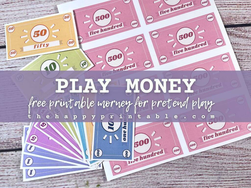 Printable Play Money | The Happy Printable - Free Printable Paper Money