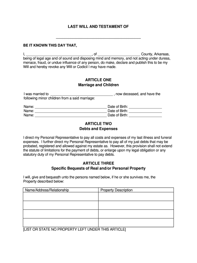 Printable Will Forms - Fill Online, Printable, Fillable, Blank - Free Forms For Wills