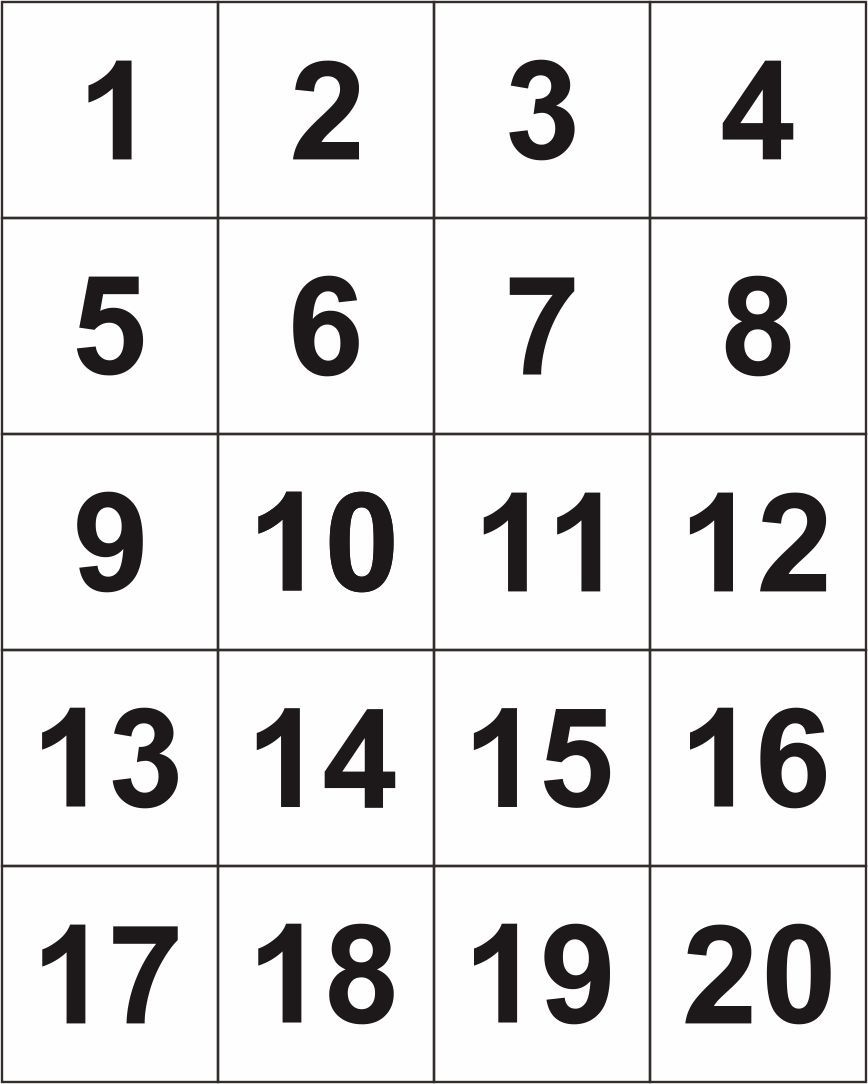 Printable+Numbers+1+20 | Large Printable Numbers, Printable - Numbers 1 To 20 Printable