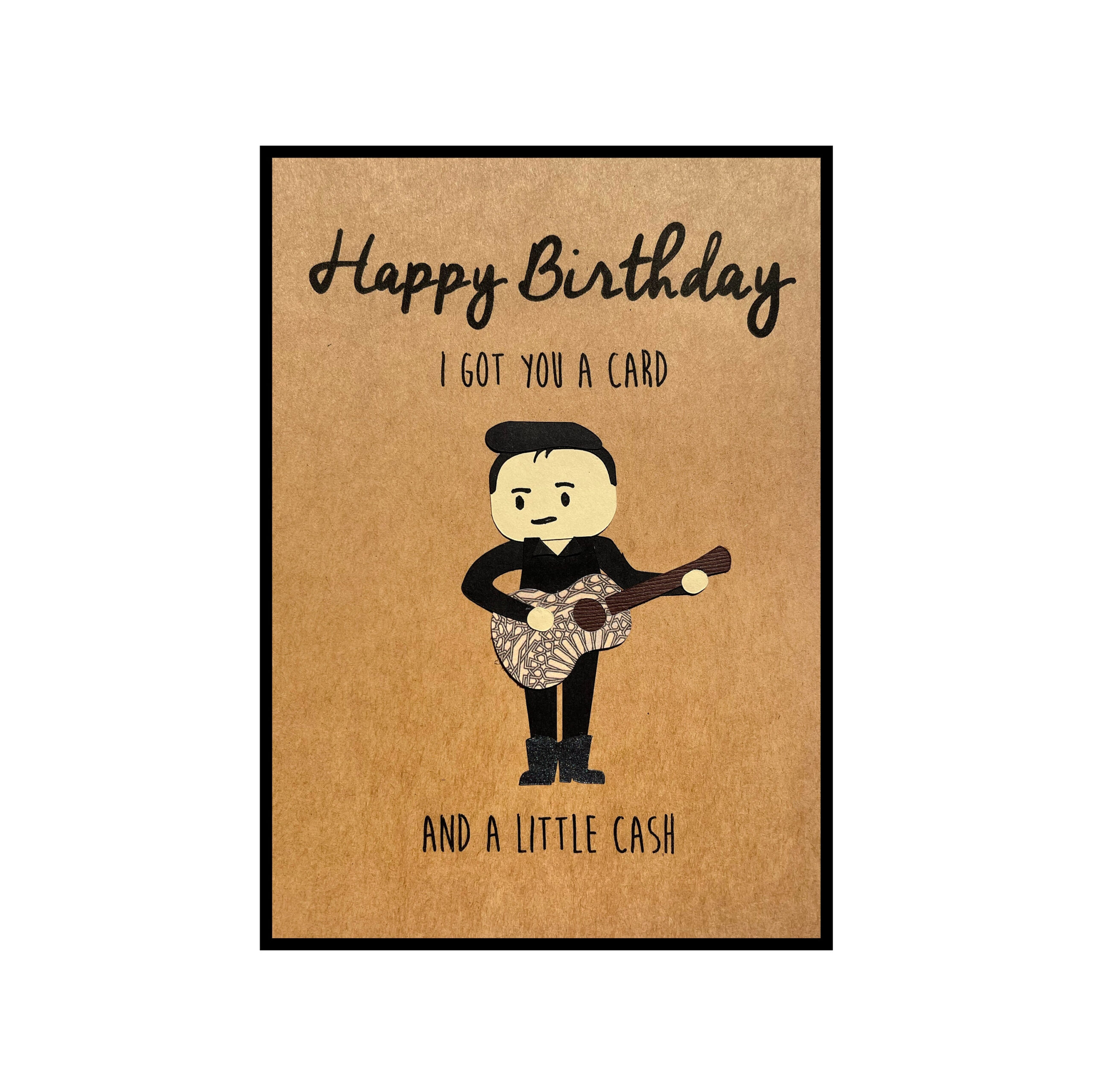 Punny Cash Birthday Card, Thinking About Giving A Little Cash - Etsy - Free Printable Birthday Cards Guitar