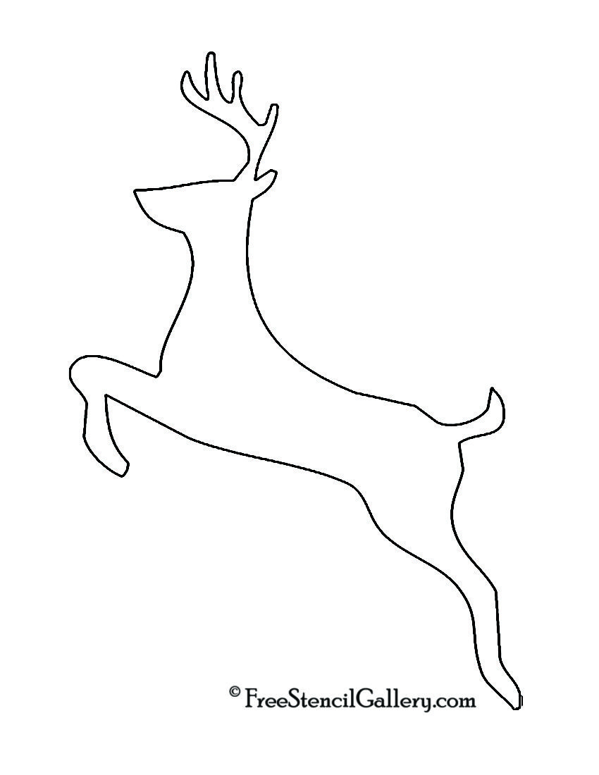 Reindeer Silhouette Stencil 02 | Free Stencil Gallery | Reindeer - Free Printable Reindeer Stencils