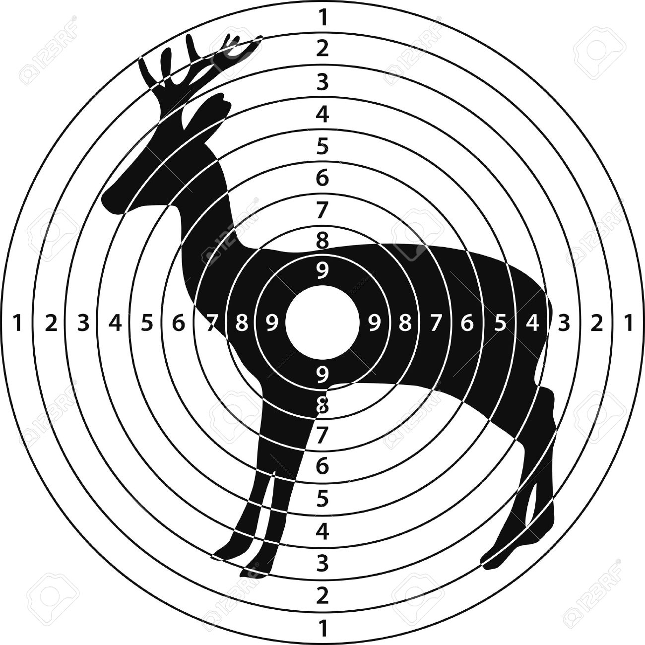 Shooting Target Roe Deer For Shooting Range, Vector Illustration - Free Printable Animal Targets For Shooting
