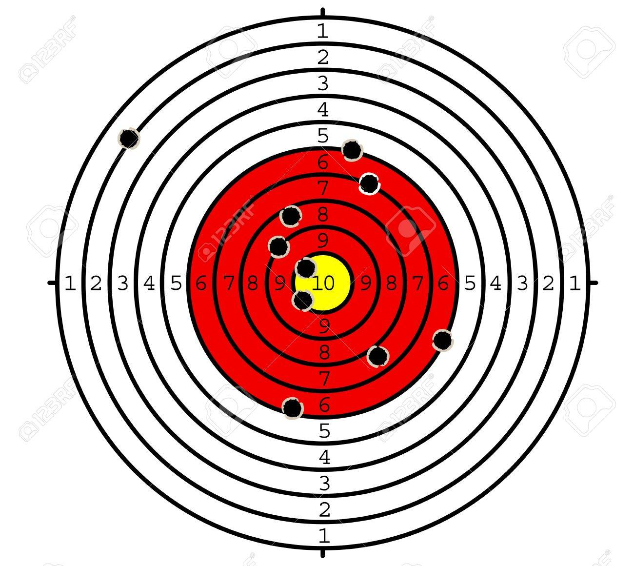 Shooting Target With Holes For Sport Or Military Design Royalty - Free Printable Military Targets