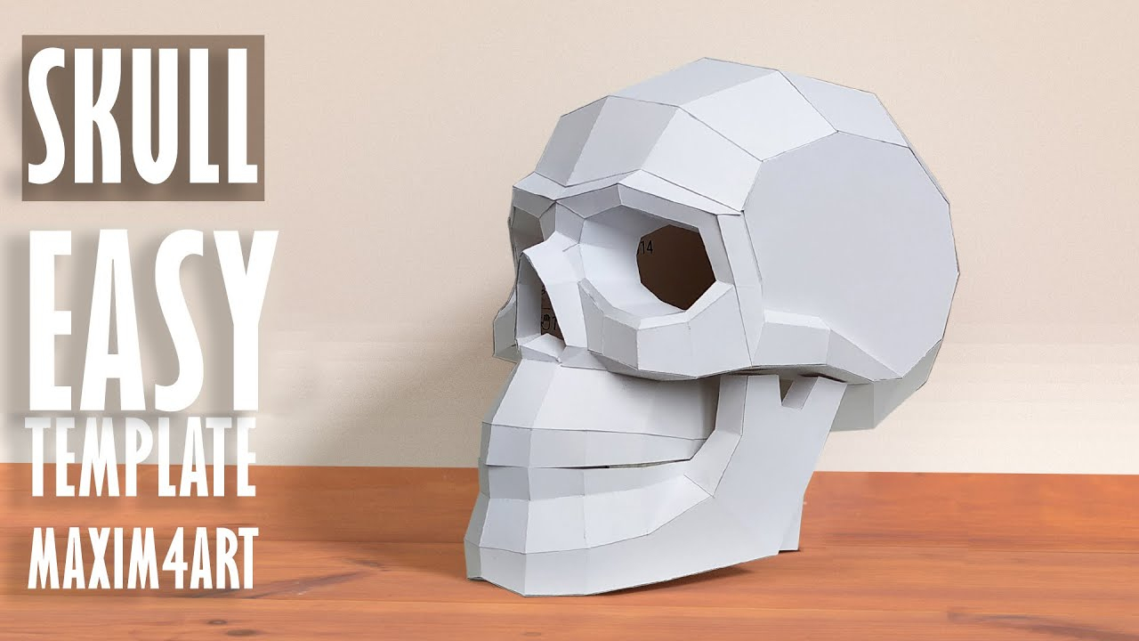 Skull Papercraft 3D Template Pdf. How To Make. Calavera De Papel. - Free Printable Paper Skull