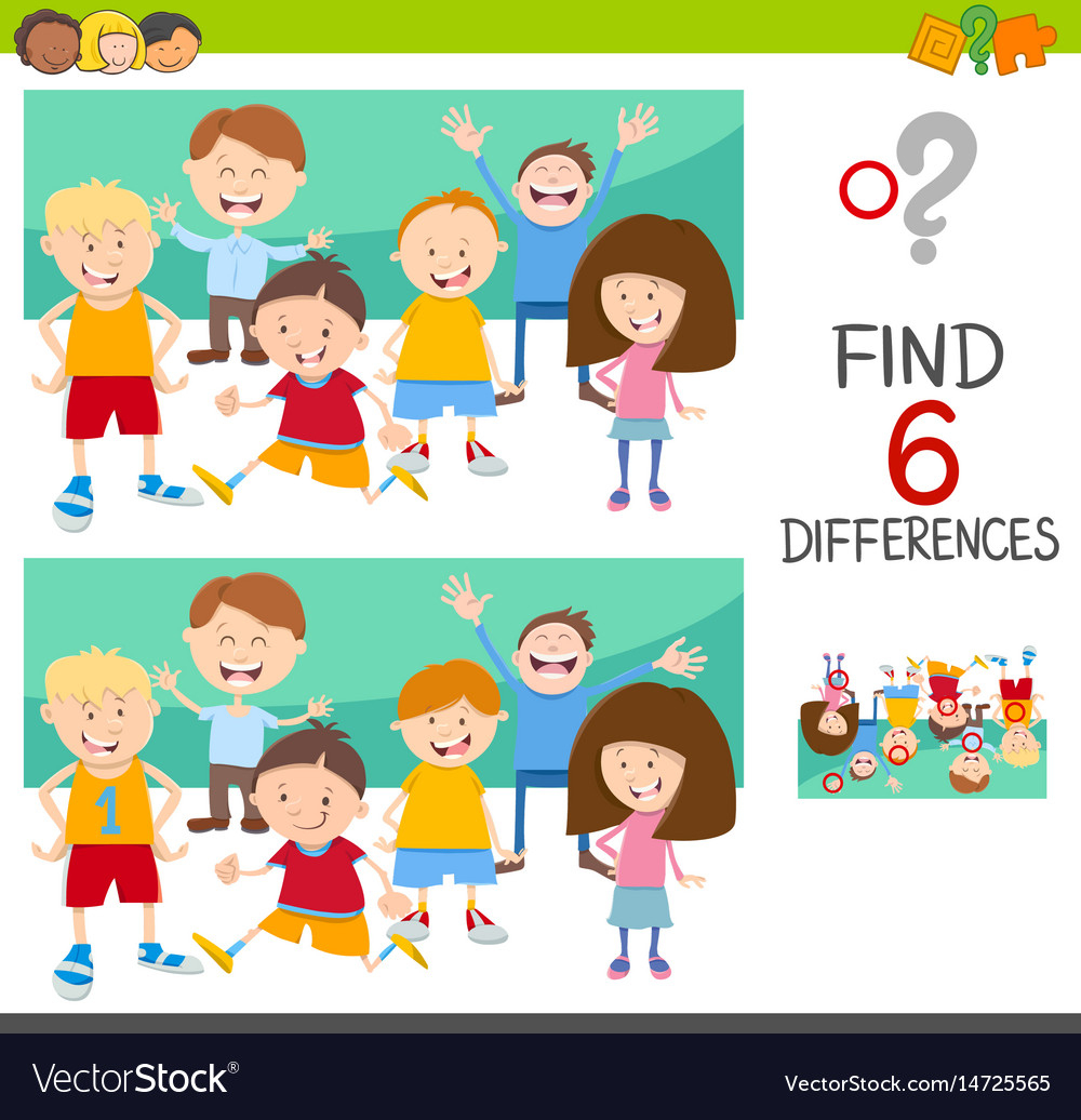 Spot The Differences With Children Royalty Free Vector Image - Spot The Difference For Kids