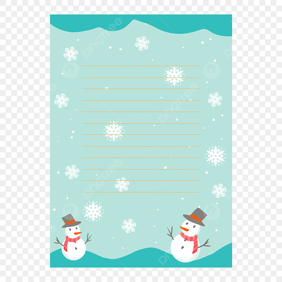 Stationery Border White Transparent, Christmas Snowman Stationery - Snowman Stationary Free
