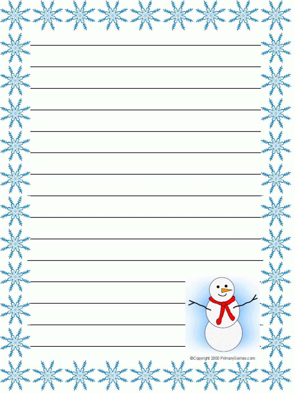 Stationery - Primarygames - Free Printable Worksheets - Snowman Stationary Free